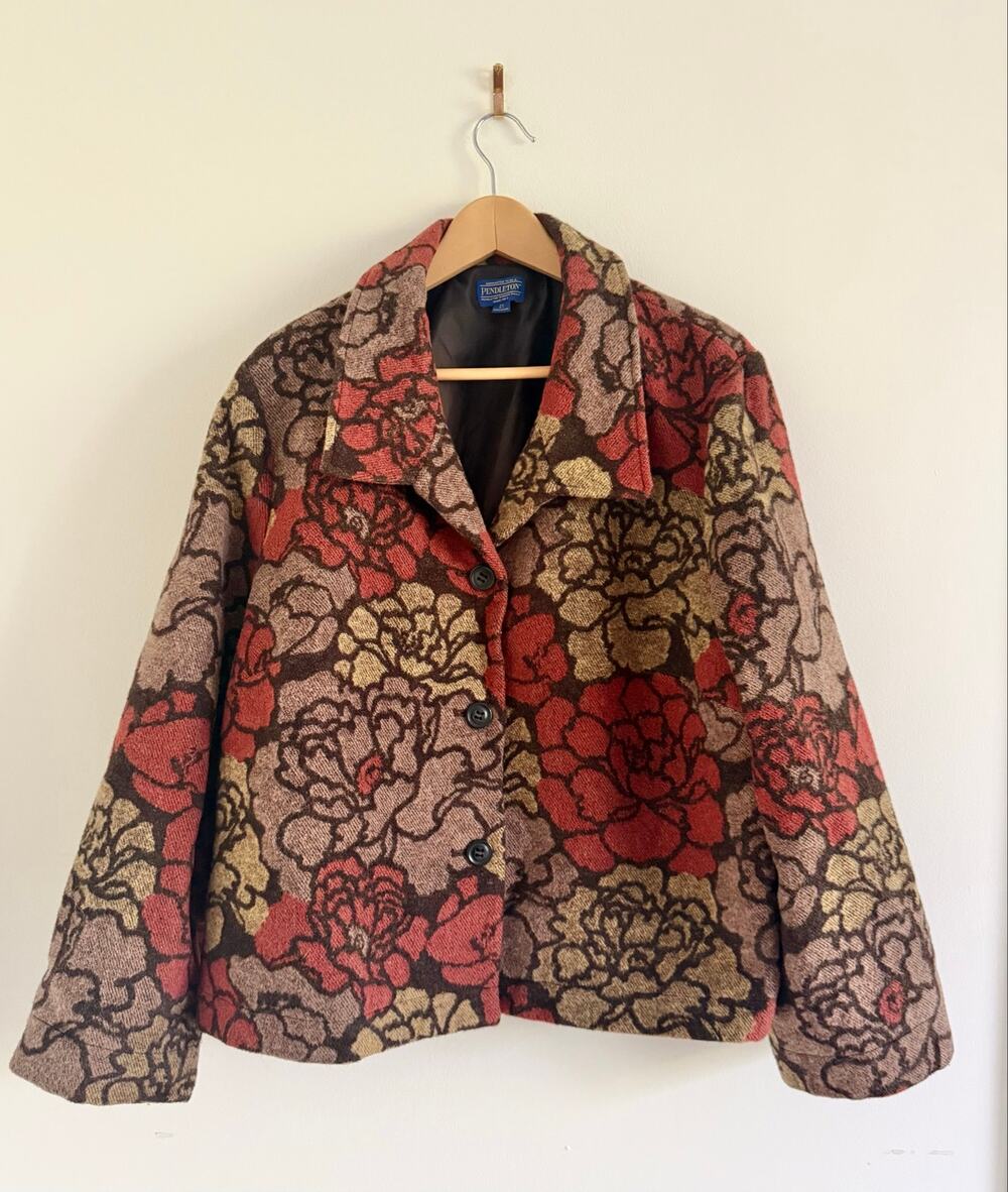 PENDLETON womens sz 2X floral wool jacket EUC